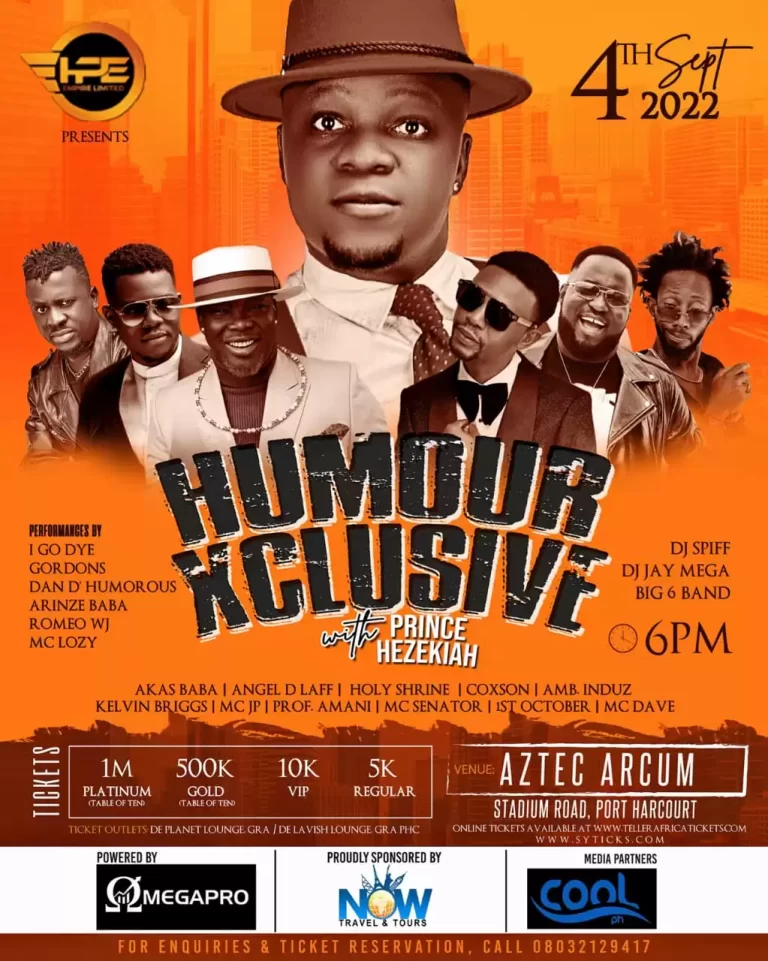 [GIST] Humor Exclusive, Brings Nigeria’s Funniest Comedians Into Port Harcourt This September